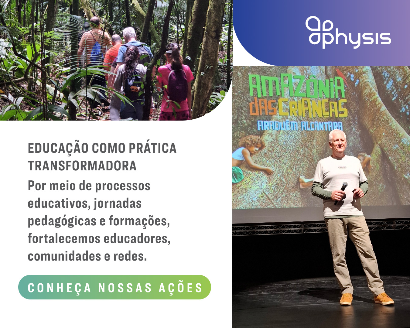 Por meio de processos educativos, jornadas pedagógicas e formações, fortalecemos educadores, comunidades e redes.